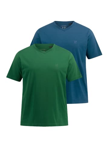 JP1880 Kurzarm T-Shirt in smaragdgrün