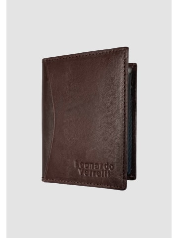 EGOMAXX KunstlederKartenetui Basic Portemonnaie für Männer in Coffee