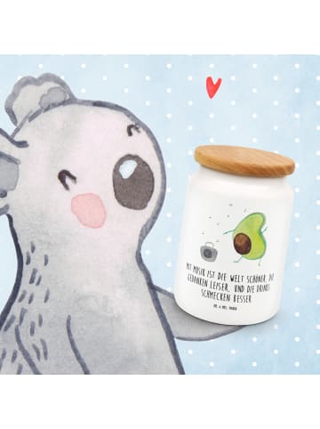 Mr. & Mrs. Panda Vorratsdose Avocado Tanzen mit Spruch in Weiß
