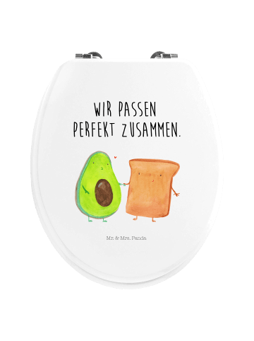 Mr. & Mrs. Panda Motiv WC Sitz Avocado Toast mit Spruch in Weiß