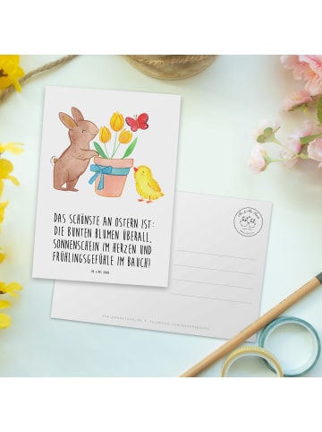 Mr. & Mrs. Panda Postkarte Hase Küken mit Spruch in Weiß