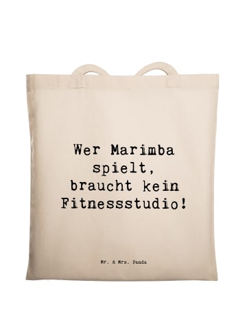 Mr. & Mrs. Panda Strandtasche Spruch Marimba Fitness mit Spruch in Creme