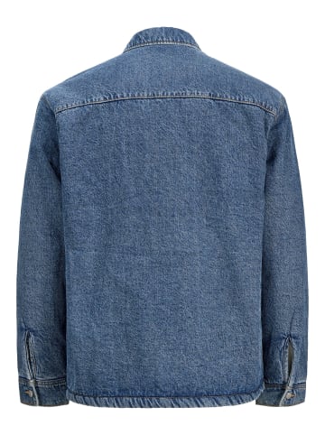 JACK & JONES PLUS Overshirt in Medium Blue Denim