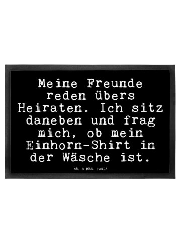 Mr. & Mrs. Panda Fußmatte Meine Freunde reden übers... mit Spruch in Schwarz
