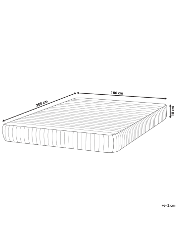 Beliani Matratze MEMORY HYBRID 7 PLUS in Weiß - (W) 180 x (H) 18 x (L) 200 cm H3/4 Fest