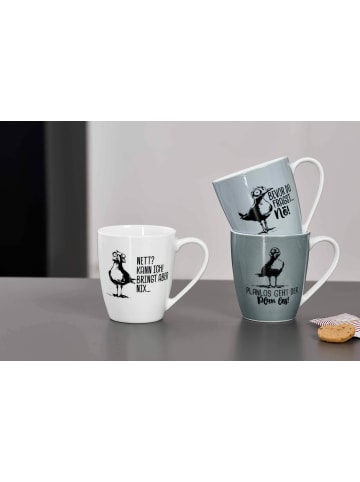 Ritzenhoff & Breker 6er Set Henkelbecher Möwe 360 ml in grau