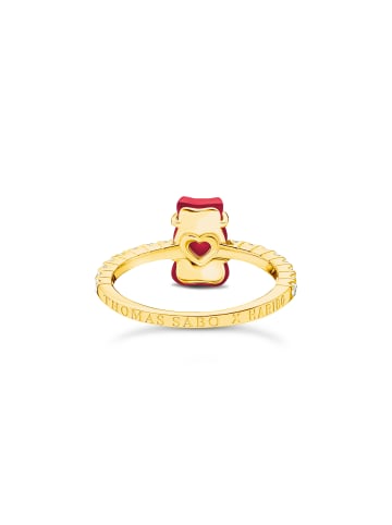 Thomas Sabo Ring Mit Goldbär Blau Rot in gold, rot, weiß