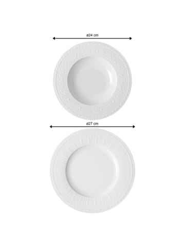 Villeroy & Boch 12-tlg. Tafelservice Cellini in in weiß