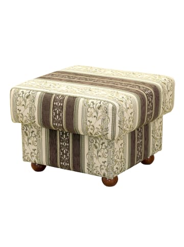 58 aufm Kessel POLSTERSESSEL mit Hocker Kama Chenille braun