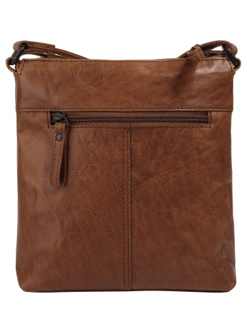 SPIKES & SPARROW Umhängetasche echt Leder in cognac