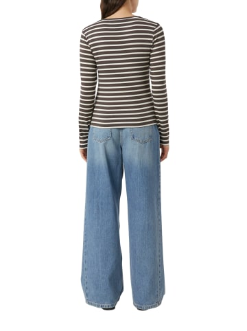 comma Langarmshirt in schlamm weiß - 0002