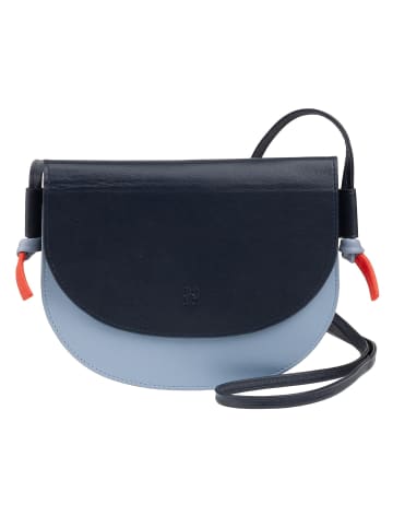 DuDu Umhängetasche Leder 18.5 cm in navy