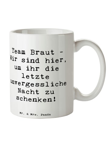 Mr. & Mrs. Panda Tasse Junggesellinnenabschied Team Braut mit Sp... in Weiß
