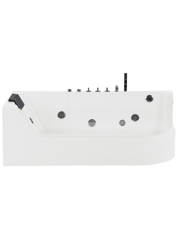 Beliani Eckbadewannen ACUARIO in Weiß - (W) 80 x (H) 59 x (L) 170 cm rechtsseitig