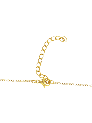 Adeliás Damen Halskette aus Edelstahl mit Strass Steinchen 43 cm in gold
