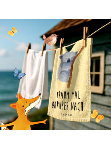 Mr. & Mrs. Panda Handtuch Koalabär mit Spruch in Gelb Pastell