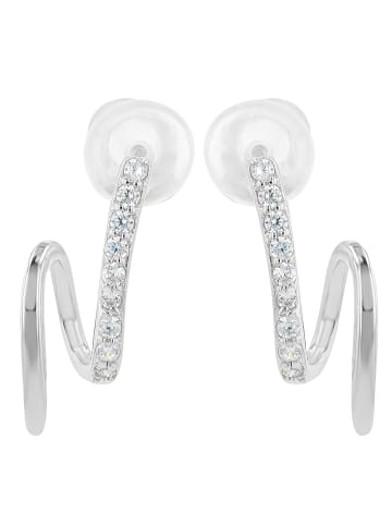 Adeliás Damen Ohrringe – Ohrstecker aus 925 Silber mit Zirkonia in silber