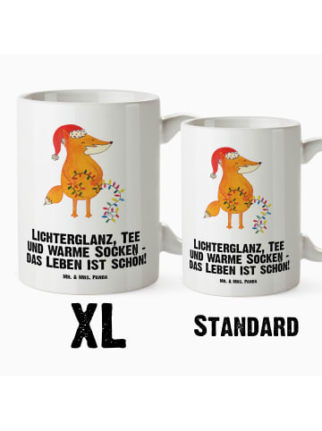 Mr. & Mrs. Panda Große Teetasse Fuchs Weihnachten mit Spruch in Weiß