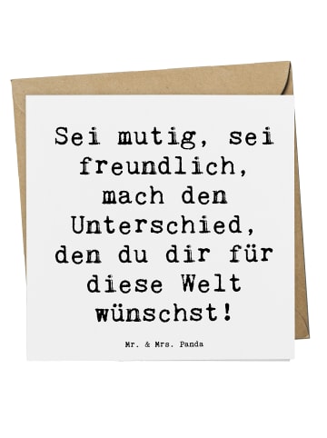Mr. & Mrs. Panda Einladungskarte Spruch Freundlichkeiten verbrei... in Weiß