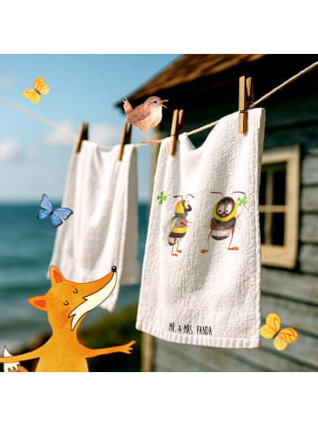 Mr. & Mrs. Panda Handtuch Hummeln Kleeblatt ohne Spruch in Weiß