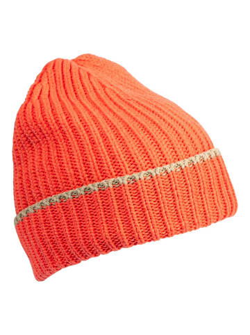 Camel Active Strick-Beanie mit Kontraststreifen in Orange