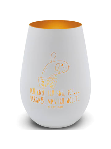 Mr. & Mrs. Panda Gold Windlicht Kaktus Mama mit Spruch in Weiß