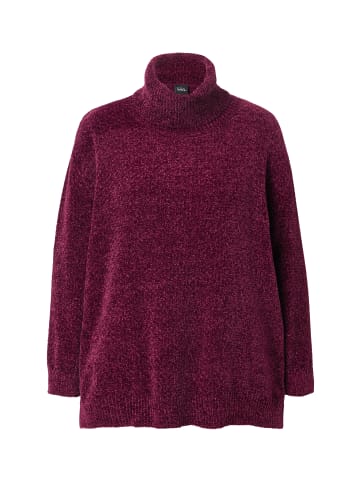 Ulla Popken Oversized-Pullover in dunkel weinrot