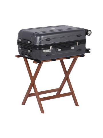 relaxdays Kofferständer "Premium" in Braun - (B)58 x (H)52 x (T)37,5  cm