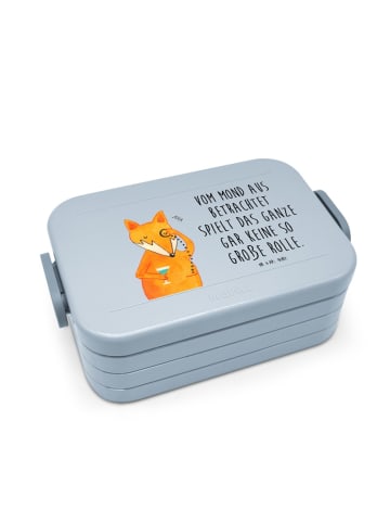 Mr. & Mrs. Panda Brotdose Fuchs Lord Motiv mit Spruch in Blau Pastell