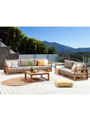 Beliani 3-tlg Sitzgruppe TIMOR in Braun/Grau/Beige