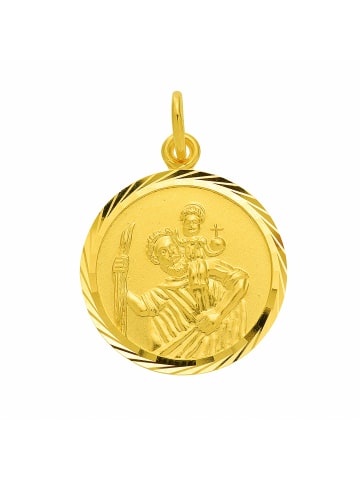 Adeliás Damen 333 Gold Anhänger Christophorus Ø 16 mm in gold