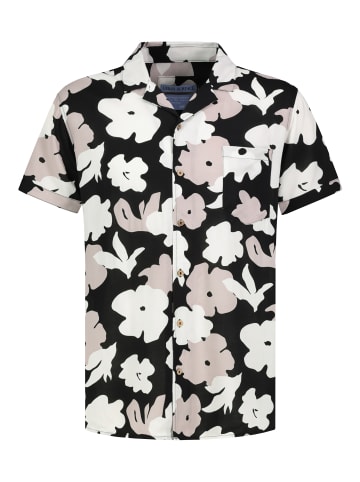 Urban Surface Kurzarm-Hemd Tropisches Muster mit Knöpfen in Beige