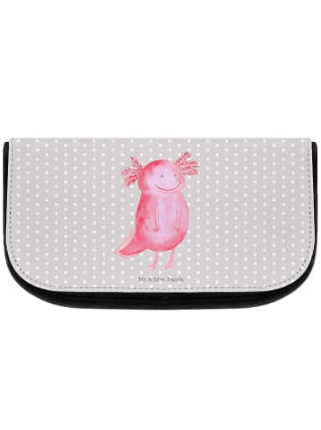 Mr. & Mrs. Panda Organizer Tasche Axolotl Glücklich ohne Spruch in Grau Pastell