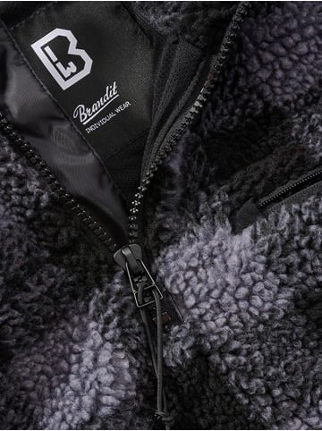 Brandit Pullover "Teddyfleece Troyer" in Schwarz