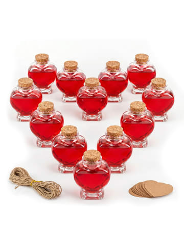 relaxdays 12x Glasflaschen-Set in Transparent - 90 ml