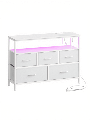SONGMICS Kommode Bellah in Weiß - (B)98.7 x (H)68.1 x (T)30 cm