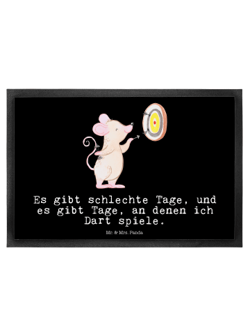 Mr. & Mrs. Panda Fußmatte Maus Dart spielen mit Spruch in Schwarz