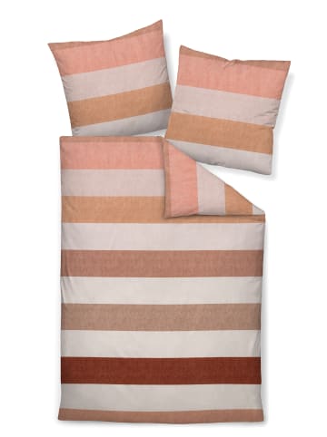 Janine Edel Flanell Bettwäsche Davos - Streifen in beige