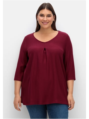 sheego 3/4-Arm-Shirt in weinrot