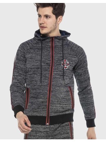Cipo & Baxx Jacke Hoodie Sweatjacke in GREYMELANGE
