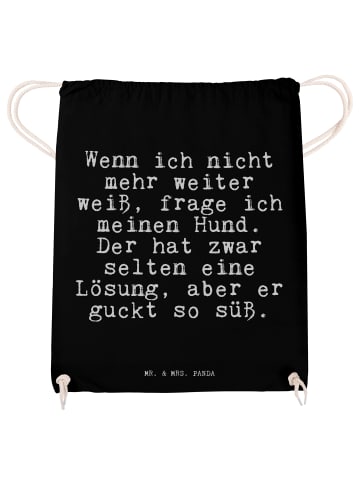 Mr. & Mrs. Panda Sportbeutel Wenn ich nicht mehr... mit Spruch in Schwarz