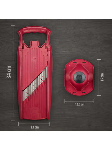 Börner Gemüsehobel Welle-Waffel PowerLine mit Fruchthalter in rot