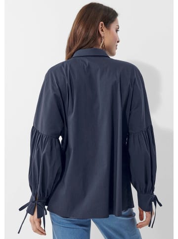 Alba Moda Oversized Bluse mit Plisseedetails in marine