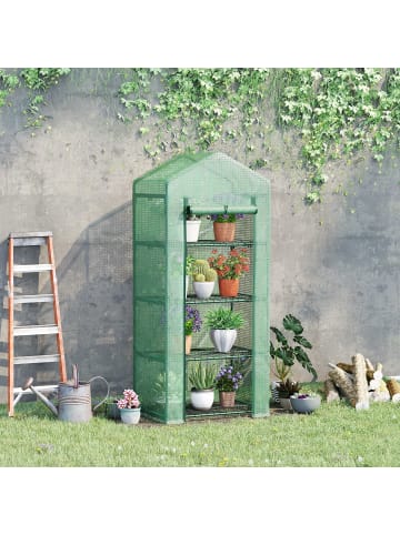 Outsunny Foliengewächshaus 70W x 50D x 160H cm Dunkelgrün