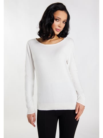 faina Damen Strickpullover in Wollweiss