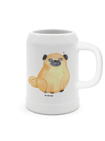 Mr. & Mrs. Panda Bierkrug Mops ohne Spruch in Weiß