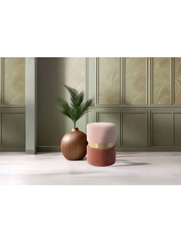 Kayoom Hocker Gipsy in hellrosa - gold - dunkelrosa