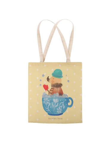 Mr. & Mrs. Panda Tote Bag Nachtfalter Schaumbad ohne Spruch in Gelb Pastell