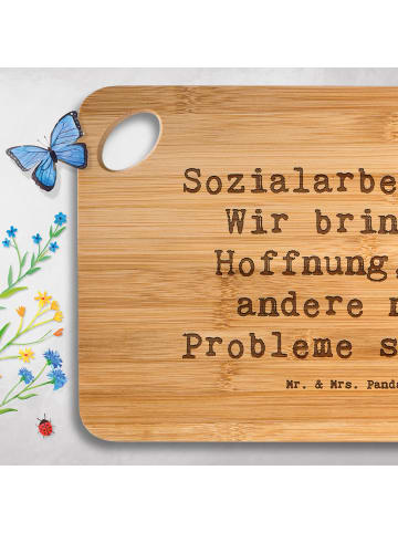 Mr. & Mrs. Panda Frühstücksbrettchen Spruch Sozialarbeiterin Hof... in Braun
