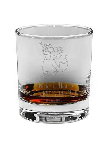 Mr. & Mrs. Panda Whiskyglas Widder Astologie mit Spruch in Transparent